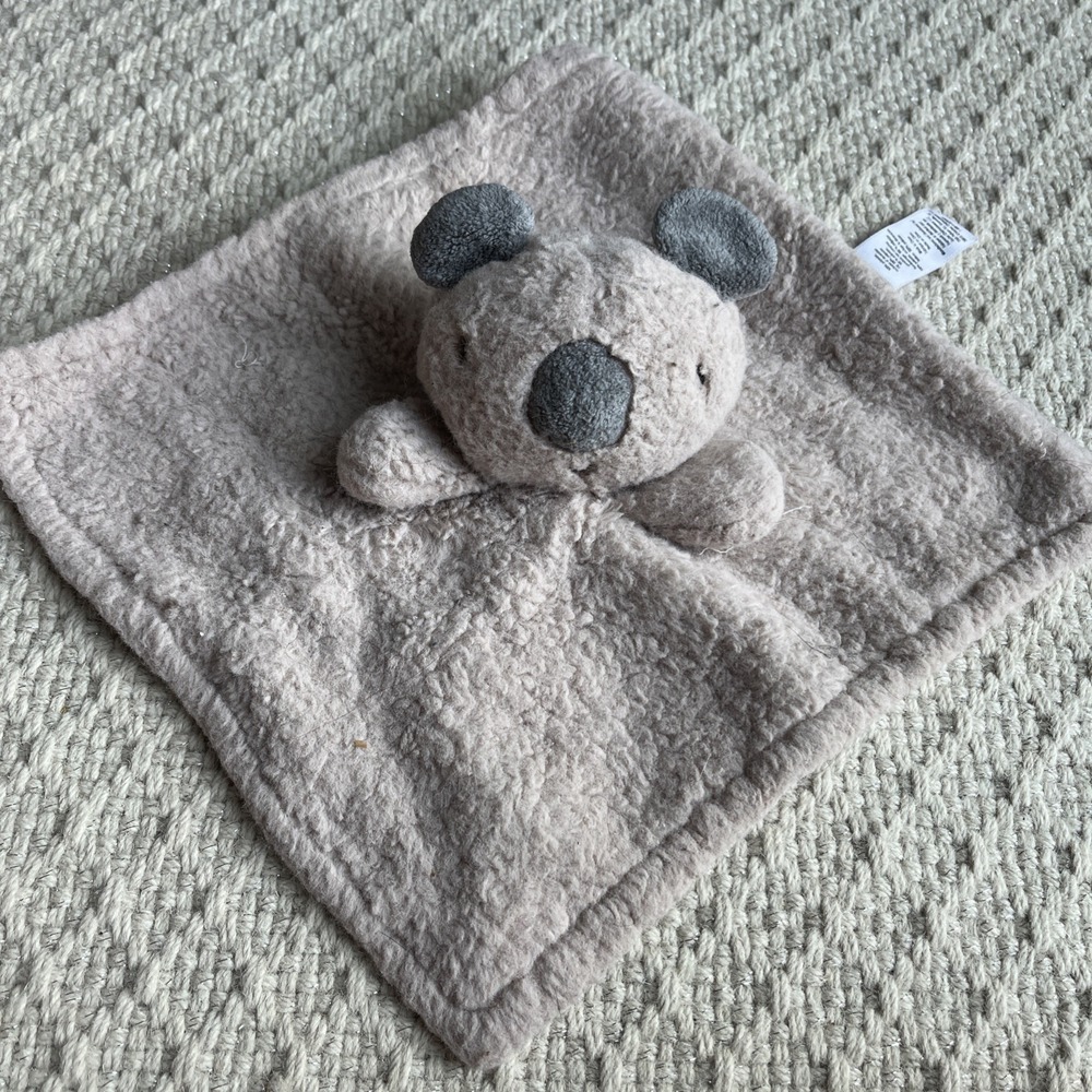 Gerber  Koala Baby Lovey Security Blanket Plush Tan Brown fleece satin